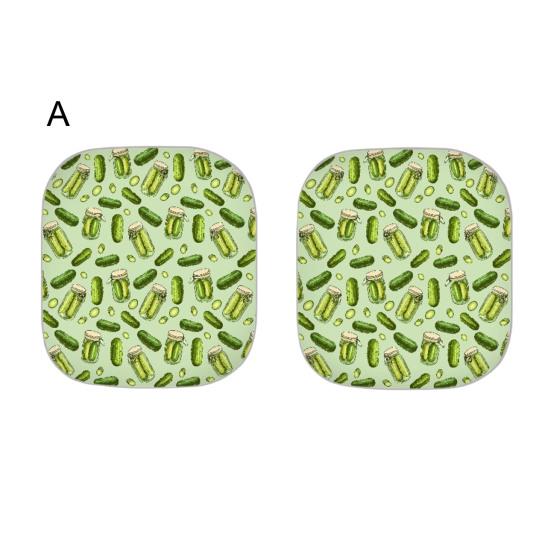 2Pcs Plants Pattern Sun Shades Reflective Windshield Covers Foldable UV Protection Vehicles Sun Visor for Cars SUVs