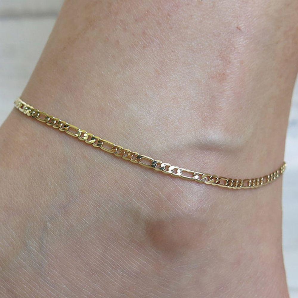 Approx Width:3mm Men 1 Pcs Link Zinc Zinc Alloy Chain Gold&Silver Anklet Ankle Bracelet Jewelry