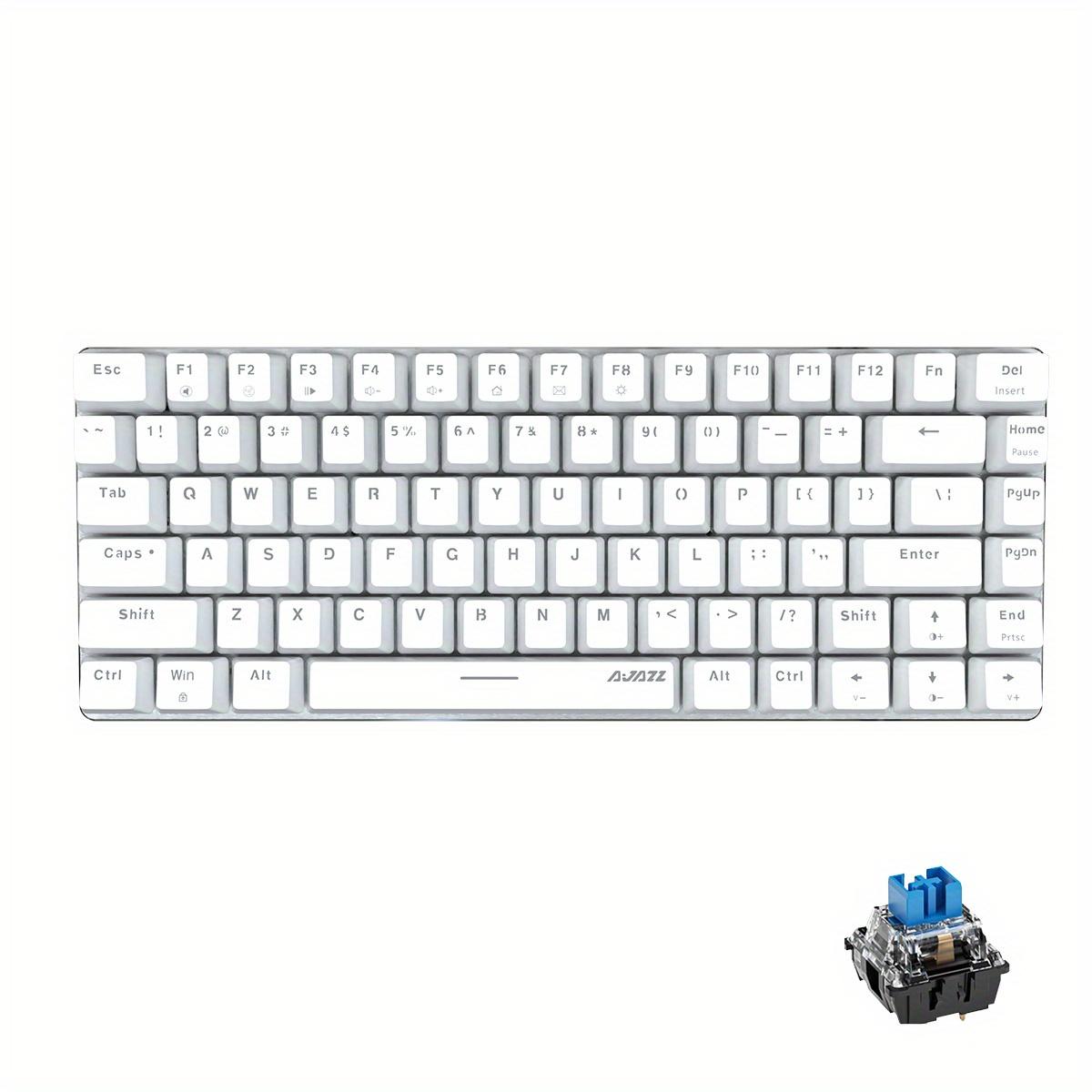 

Компактна механічна ігрова клавіатура AJAZZ AK33 з 82 клавішами, анти-ореолом і підсвічуванням RGB для ПК-гравів Blue Switch білий