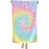 Pastel Tie Dye Beach Towel, Quick Dry for Sports Spa Yoga Hotel Gym
