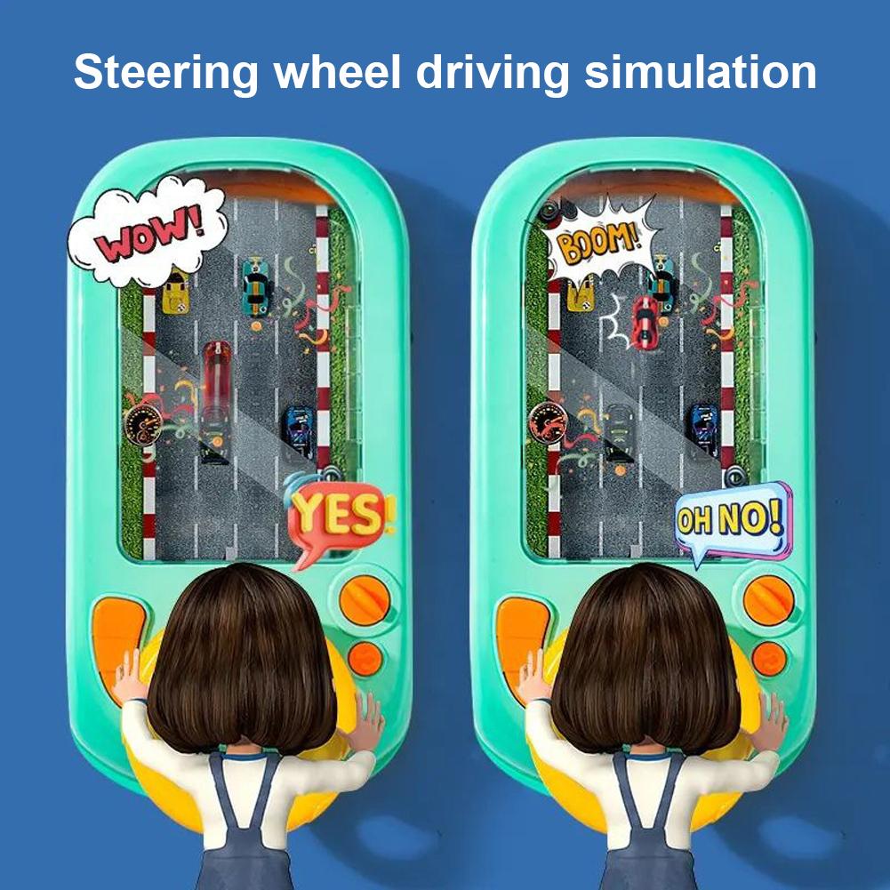 Steering Wheel Toys with Music and Vehicle Sound Effects Interactive Simulation Racing Toy Car Racing Adventure Toy for Boys 4-6