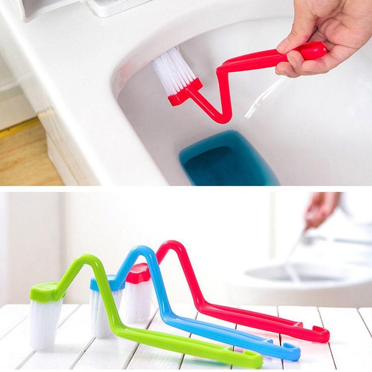 Buy Curved Cleaning Brush Bathroom Kitchen Toilet Corner Rim Cleaner at