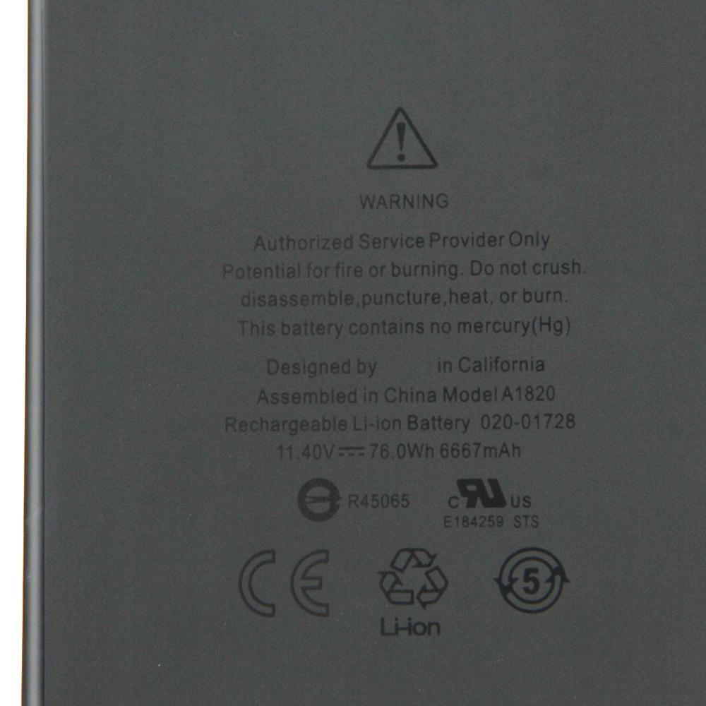 Rechargeable Lithium Battery For MacBook Pro 15" A1707 2017 2016 MLW82CH/A MLH32CH/A  A1820 Laptop Battery 6667mAh