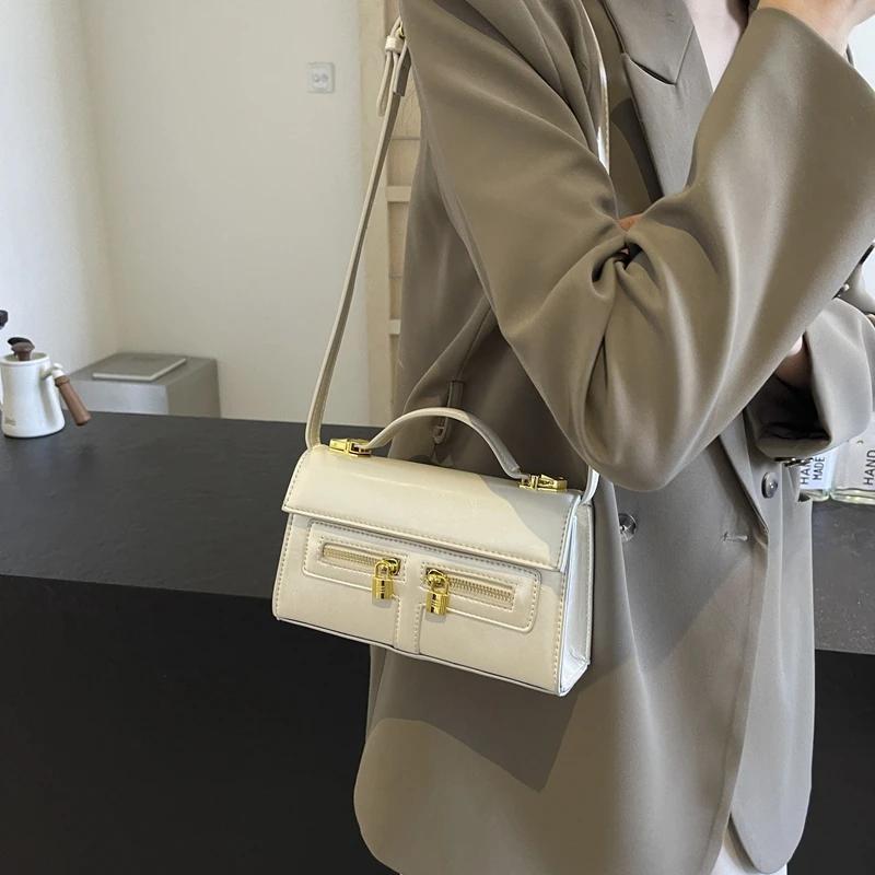 Small Square Handbags for Women New Fashion Brand Shoulder Bags Soft Designer Versatile Zipper Crossbody Bags