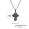 Jesus Face Cross Necklace for Men,Stainless Steel Christian Religious Pendant with Box Chain,Vintage Faith Hip‑Hop Jewelry Gift
