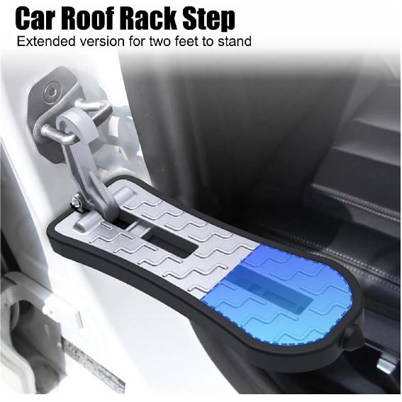 Emergency Window Breaker Car Roof Rack Step Pedal Multifunction Latch Hook Foldable Auxiliary Foot Pedal Extended Car Door Step(Silicone pad-1pc)