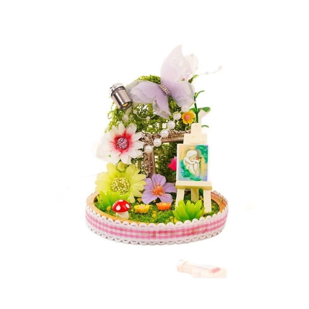 Wooden Material DIY Miniature Kit 3D Stereoscopic Art Craft Garden Miniature Model Kit Collectible Ornament