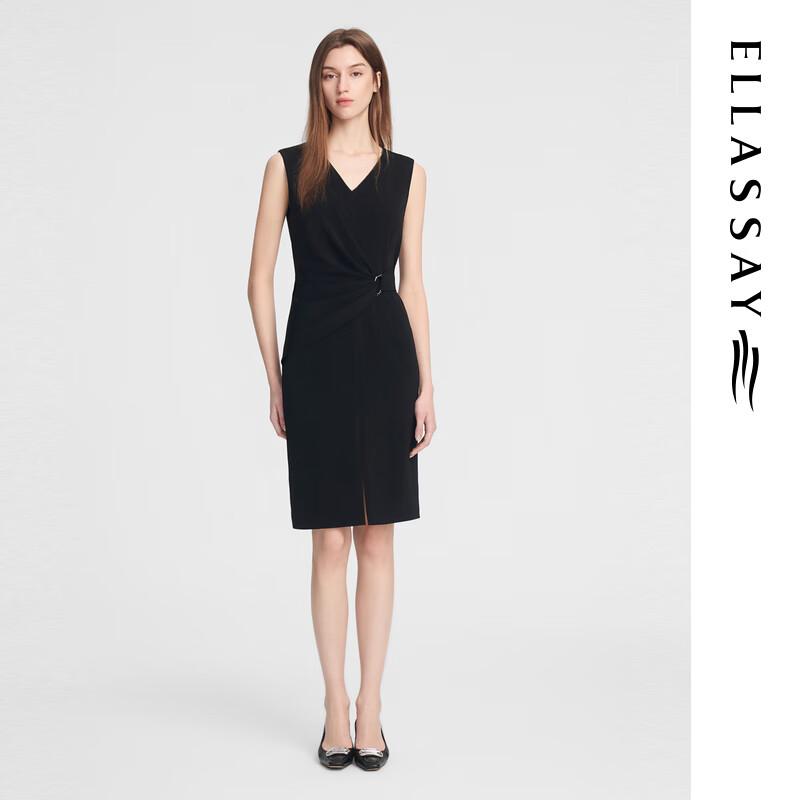 

ELLASSAY Women s Autumn French V-Neck Sleeveless Triacetate Dress S