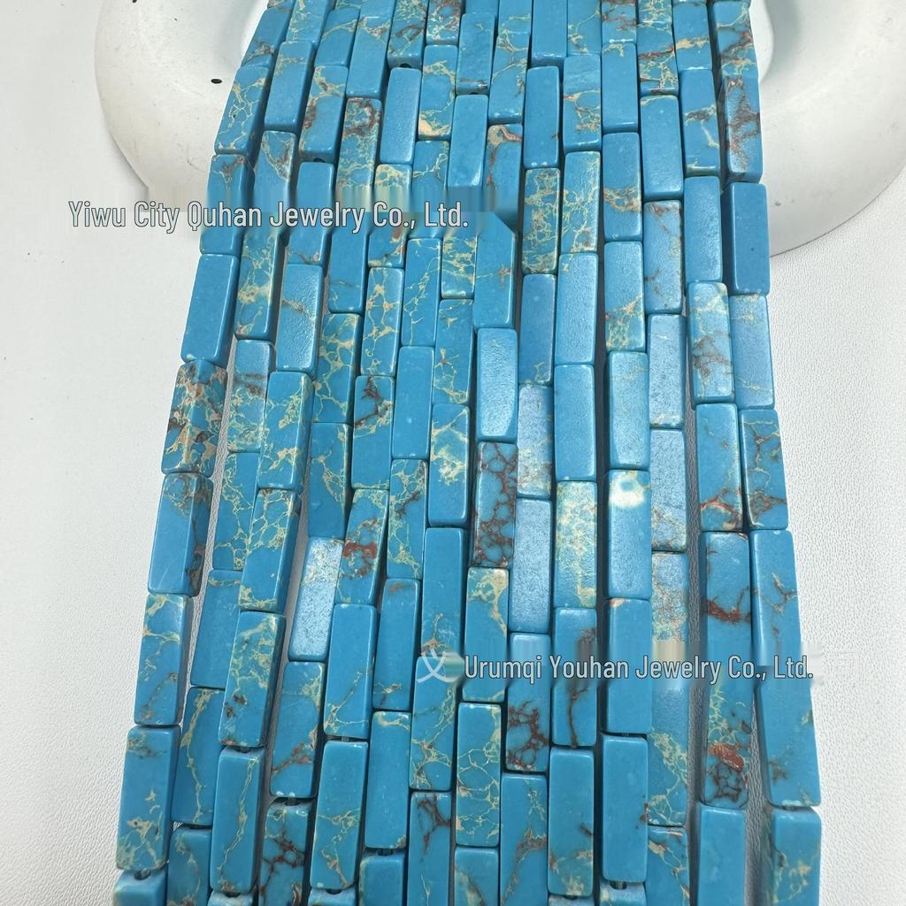 4x13mm Natural Stone Rectangle Bar Beads for DIY Jewelry and Bracelets