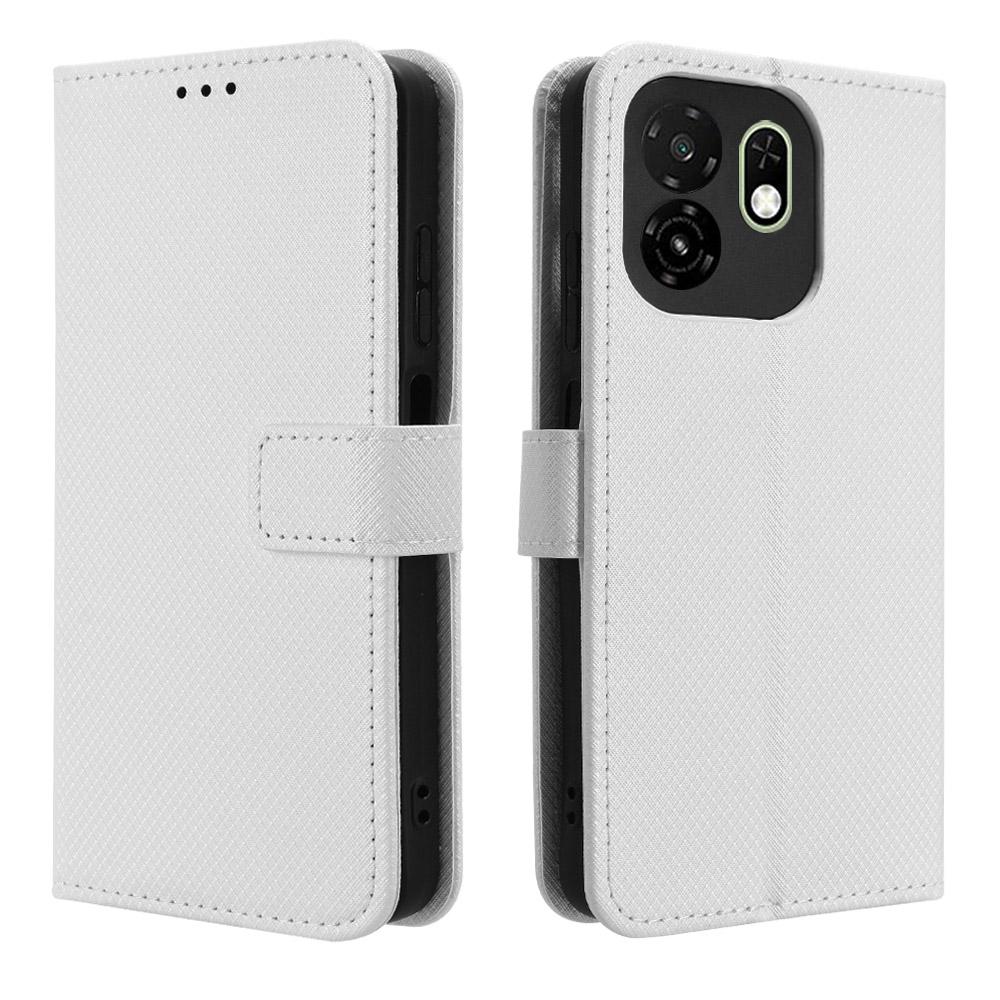 For itel A100C 4G Leather Wallet Case with Strap Diamond Texture Phone Cover