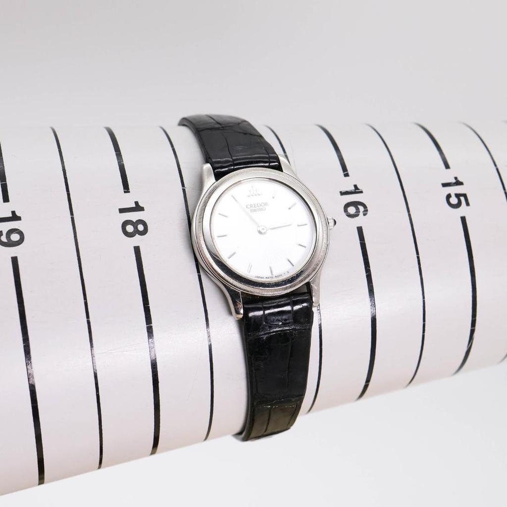 [USED] Working SEIKO CREDOR 18KT Women's Leather Watch 2403
