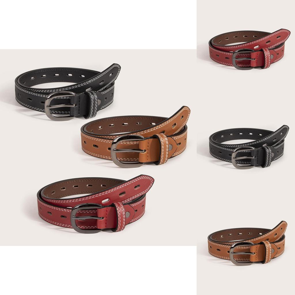 Girls Leatherlike Belt With Alloy Buckle For Daily Use And Office Attire