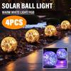 1-4 Packs Solar LED Light Cracked Glass Ball for Garden Outdoor Path for Patio and Yard Lawn Backyard Festival Decoration Lamp