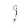 Stainless Steel Eyebrow Pins, Moon-shaped, Heart-shaped, Five-pointed Star-shaped Ear Bar Pins