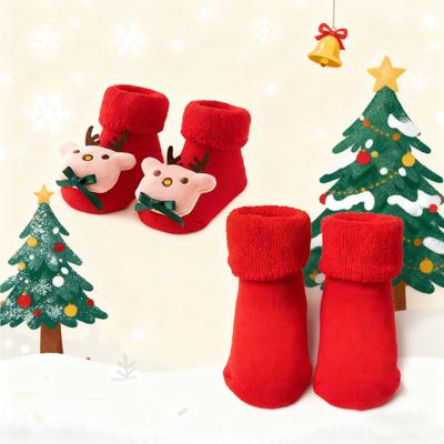 Christmas And Winter Baby Warm Fleece Red Loop - Floor Socks And Walking Socks