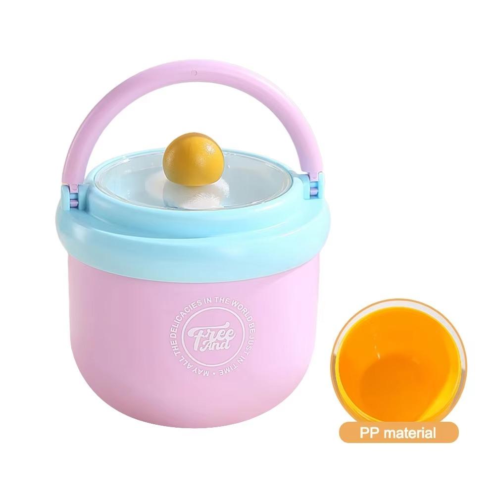 500/600ml Soup Cup Stainless Steel Sealed Bowl Milk Containers  For Breakfast Oat Milk Fruit Salad