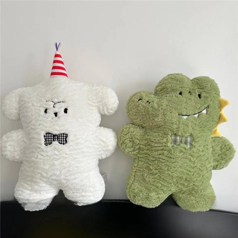 Cartoon Biscuit Puppy Plush Pillow With Embroidered Design For Kids Bedtime And Car Comfort