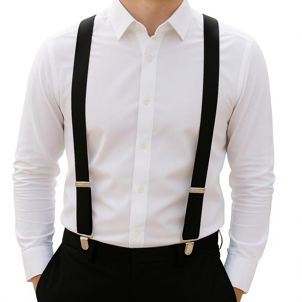 Y-Shaped Adjustable Elastic Suspenders with Strong Clips for Parties