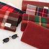 Cashmere feel autumn and winter new year plaid scarf atmosphere women's imitation cashmere ankela red scarf shawl