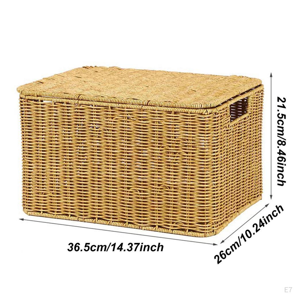 A Practical And Spacious Wicker Basket for Storing Various Items. Ideal The Kitchen Counter,