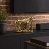 Horse Resin Figurine, Rustic Fence & Galloping Pony Statue Sculpture, Luxury Home Decor for Living Room TV Stand Entryway Wine Cabinet, Unique