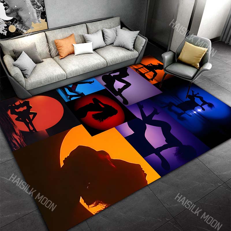 Pole Dance Art Print Cartoon Carpet Rug for Living Room Bedroom Sofa Home Decor Area Rug Non-slip Mat for Gifts