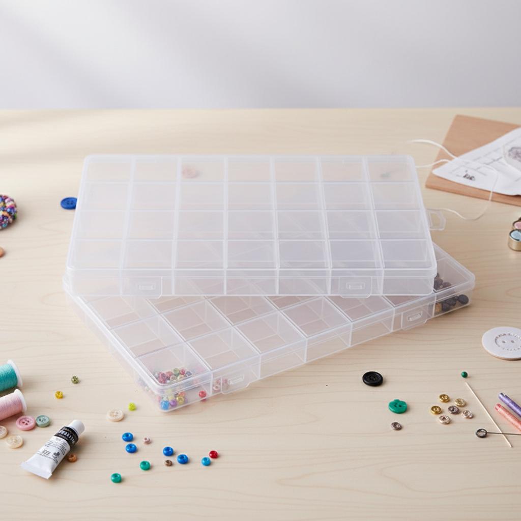 Plastic Storage Box 28 Grid With Slot Beaded Anti-string Grid Jewelry Classification Parts Division Box Jewelry Box Organizer