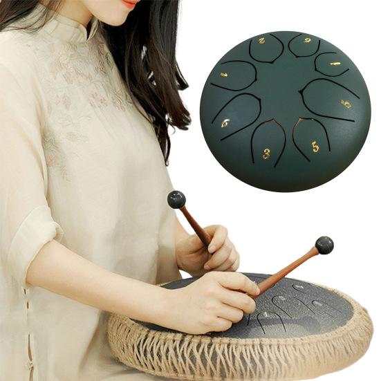 Steel Tongue Drum Rain Chime Hand Drums Sound Healing Instruments Chakra Tank Drum for Musical Education Meditation Yoga Zen