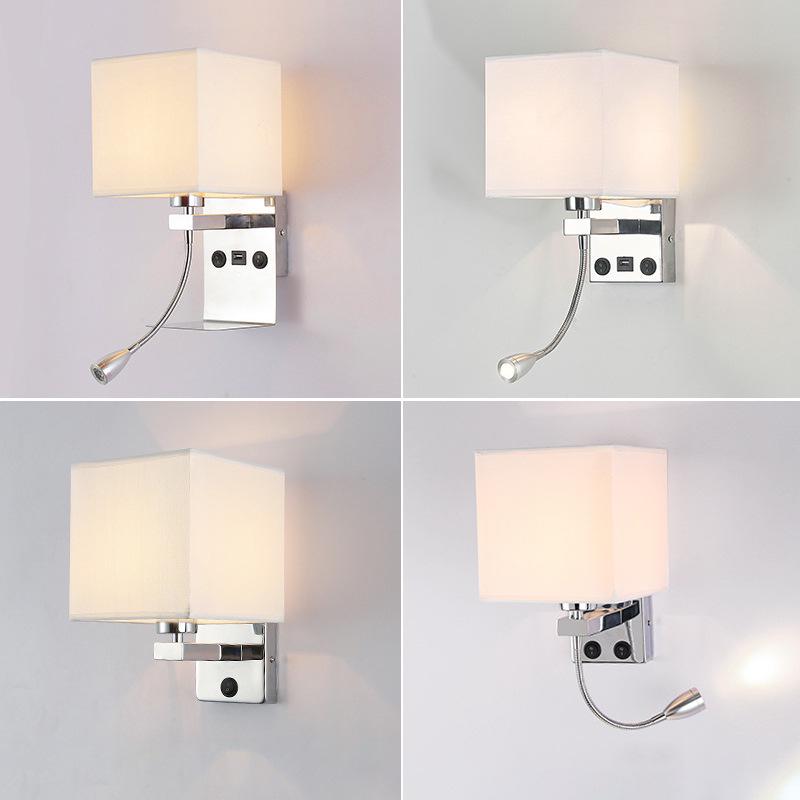 Custom Cross-Border Nordic-American Fabric Wall Lamp for Hotel, Living Room, or Bedroom Bedside Reading