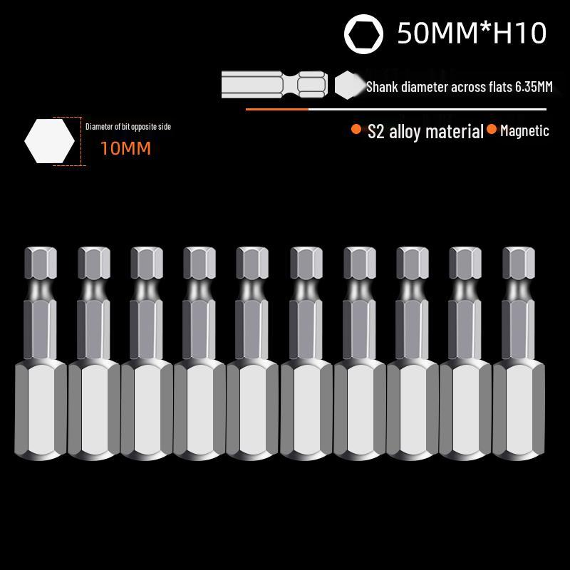 Hexagonal High Hardness S2 Bit Set for Pneumatic & Electric Screwdrivers
