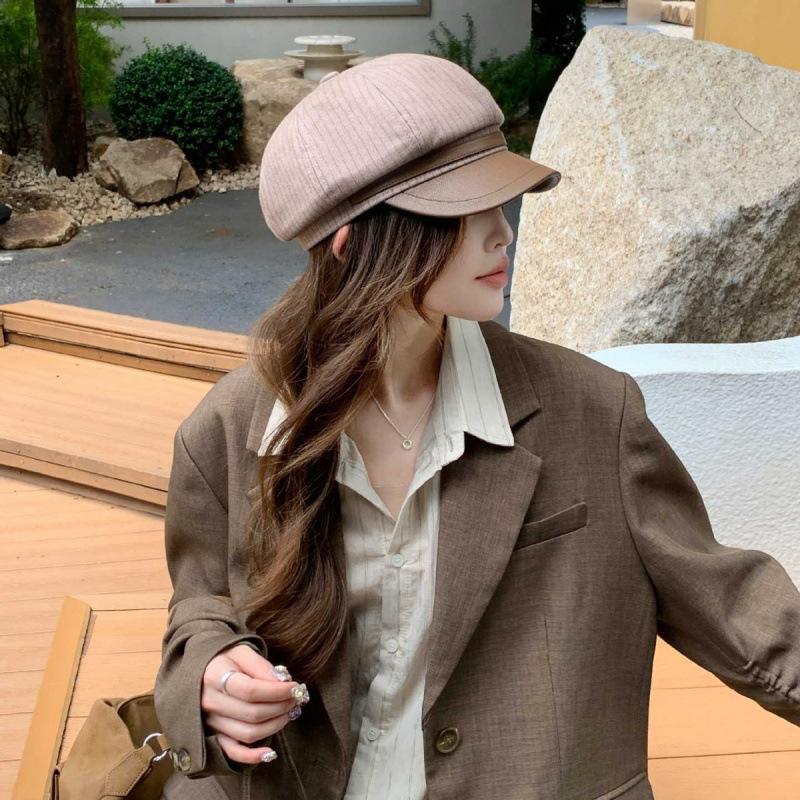 Octagonal beret women's autumn and winter retro British face small casual versatile newsboy duck tongue painter hat