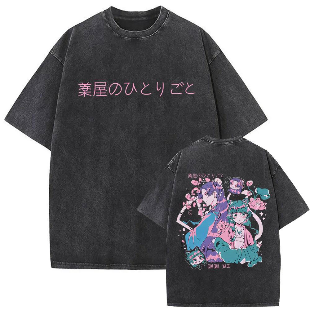 

Washed Vintage Japanese Anime The Apothecary Diaries Maomao Double Sided Print Tshirt Men Women Casual Kawaii Funny T Shirts S