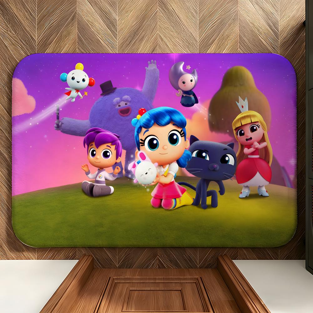 Cartoon T-True Floor Mat Soft Flannel Floor Mat Suitable for Entryways, Living Rooms, Bedrooms, and Bathrooms