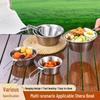 304 Stainless Steel Portable Sherpa Bowl: Multi-purpose, Foldable, Hangable Over Open Flame for Outdoor Camping and BBQ - Soup Cup