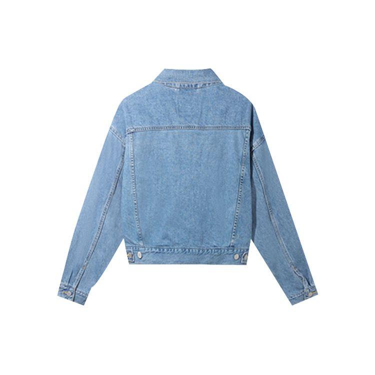 Levis FW21 Logo Print Washed Denim Jacket Women Jackets Blue 85681-0002