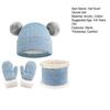 Kids Winter Hats Gloves Scarfs Set for Girls Boys Thickened Fleece Lined Knit Pompom Hat Mittens Neck Warmer Gaiter Set for 3-6 Years Toddlers