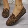 Fashion femininas women fashion round toe leopard spring & summer anti skid flat loafers lady casual