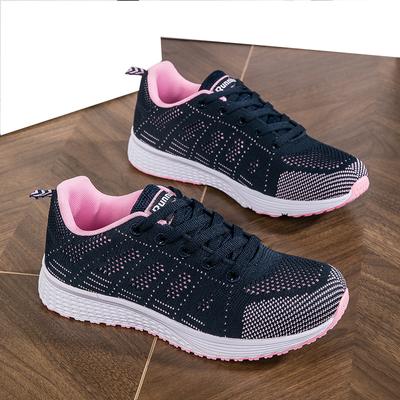 Women Casual Shoes Breathable Walking Mesh Lace Up Flat Shoes Sneakers Women Tenis Sports Shoes Women