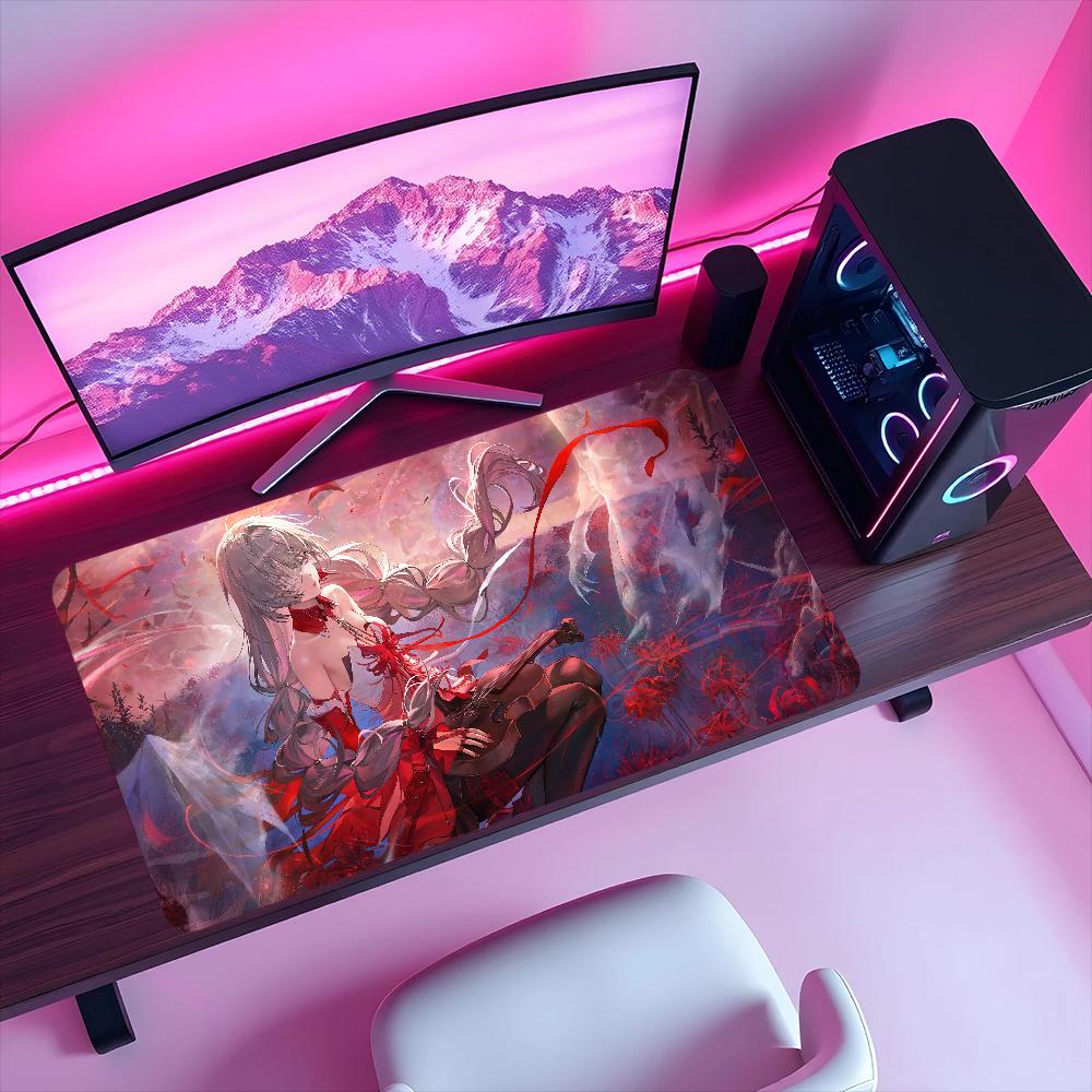 Phrolova Wuthering Waves Tappetino per Mouse da Gioco Antiscivolo Spesso Grande Bordo Cucito Tappetino Mouse per Ufficio Studente Gioco