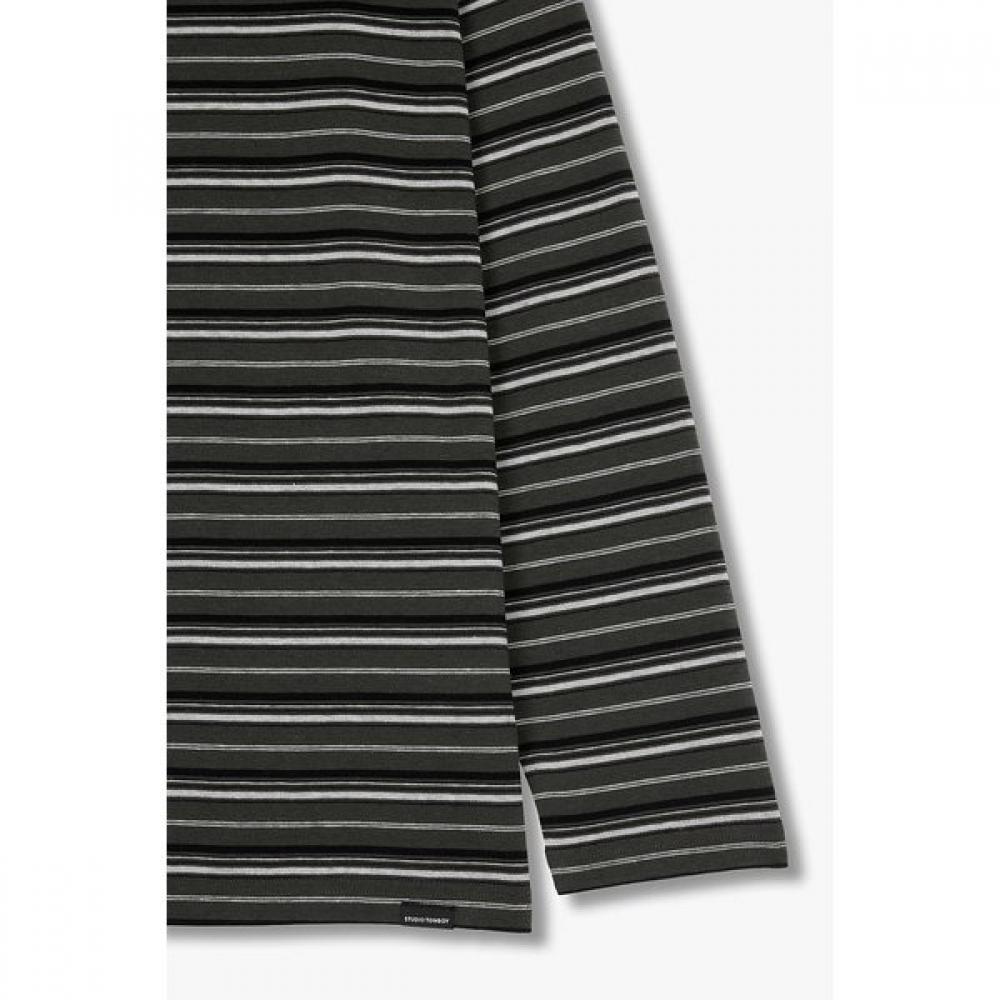 STudio Tomboy Women MulTi STripe Round Neck Long Sleeve T shirT 9176322980a