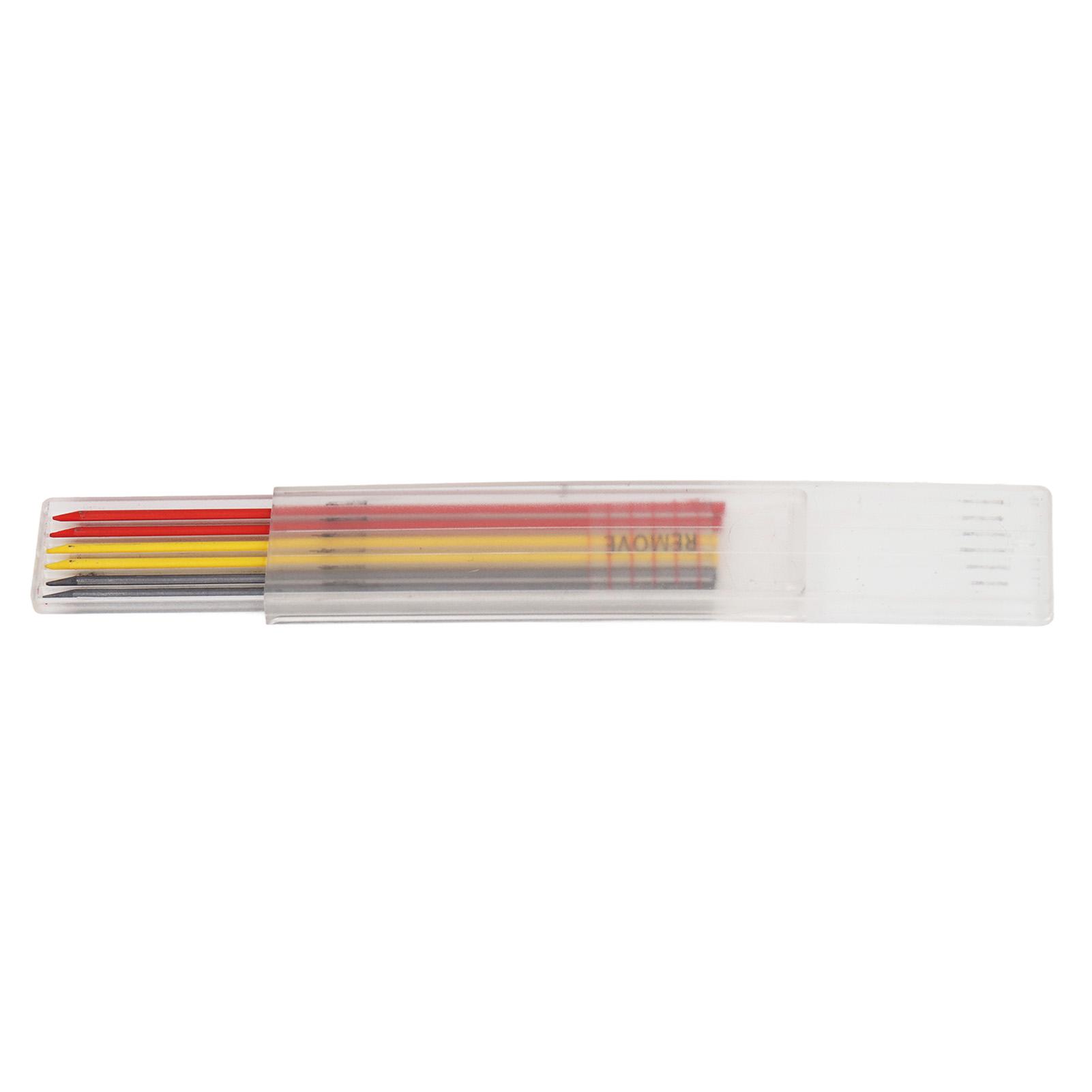 

6Pcs Carpenter Pencil Refill 2.8mm HB Marking Scribing Tool Set Kit for Woodworking Red Yellow Wax Black+Red+Yellow