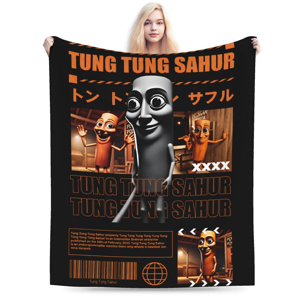 Italian Brainrot Funny Meme Plush Blanket Kids Adult  Flannel Throw Blanket For Couch Chair Sofa Bed Warm Soft Quality Bedspread