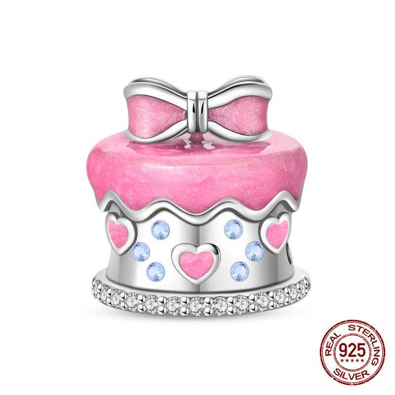 Fit Originalbracelet Cute Cake Beaded Afternoon Tea-Heart Shaped Donut Charms Diy Jewelry Making Women Giftcopper