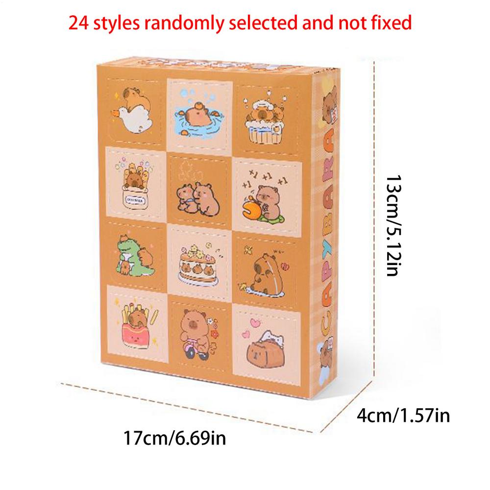 

2025 Christmas Calendar Capybara-Themed Christmas Decoration Mini Capybara Model Countdown Calendar For Men Women Boys Girls As show червоний