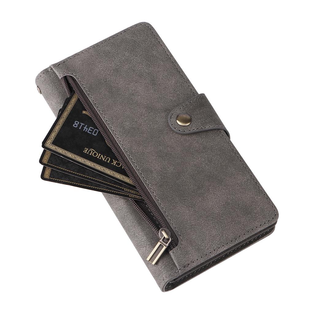 For Xiaomi Redmi Note 13 Pro 5G/Poco X6 5G Zipper Case PU Leather Stand Flip Phone Cover