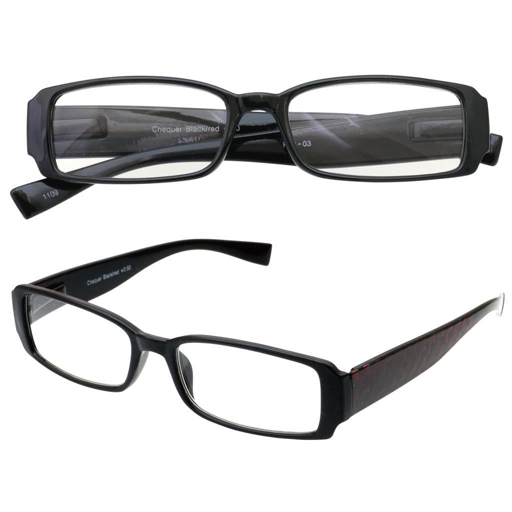 Eye SP051RD400 Reading Square Stylish Reading with P051 Red [Senior Club] Glasses, Eyeglasses, 4.0mm, Men's & Women's, Type, Glasses, Case, +4.00