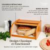 Boîte à Pain - Creative Home - Aulne - Bois de Hêtre - 38 x 28,5 x 17,5 cm - Couvercle en Rouleau