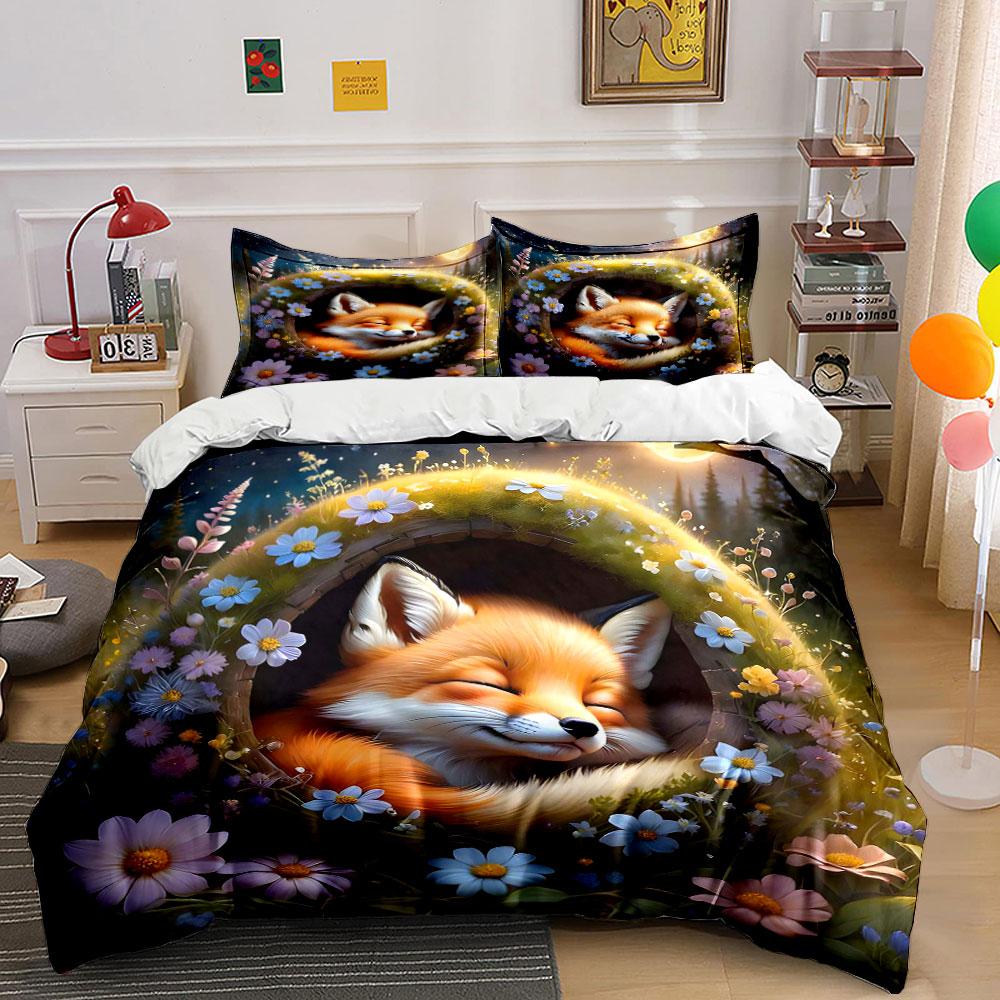 Dreamy Fox Bloom. Bedding Sets Duvet Covers Pillowcases(1* Duvet Cover 2* Pillowcases Without Duvet Insert)