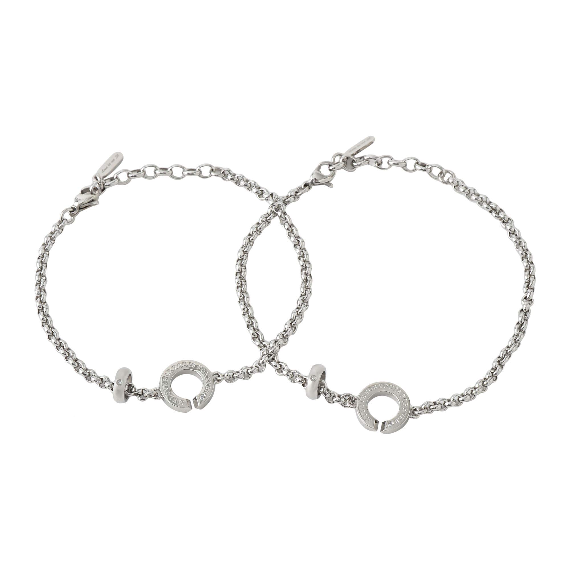 

Two Pair Anklets Made of Surgical Stainless Steel Can Be Engraved Set Diamond [Close Me] Men s Women s SBR11-021A-022A (Pair - Ring2) срібний