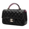 Chanel Mini Classic Flap Bag With Handle Black/Pink AS2431 AS2431-B10324-NN021